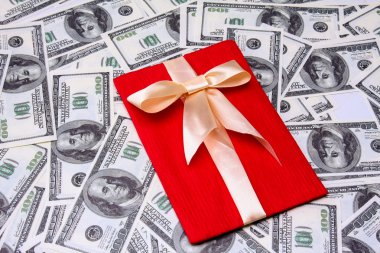 hediye dolar fon üzerine.