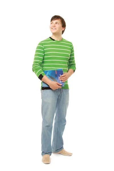 A young college guy holding books — Stock Photo, Image