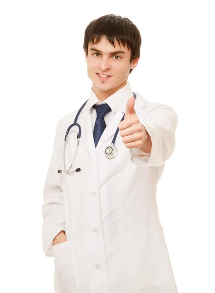 Closeup of a male doctor showing ok. — Stock Photo, Image