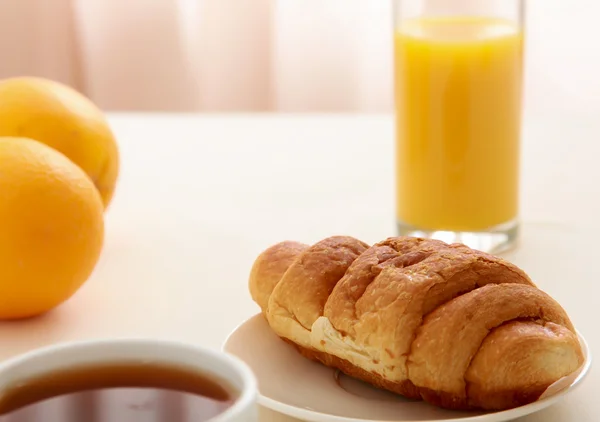 Croissants, Coffee, Orange Juice — Stock Photo, Image