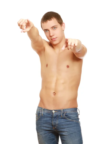 A young man pointing on you — Stock Photo, Image