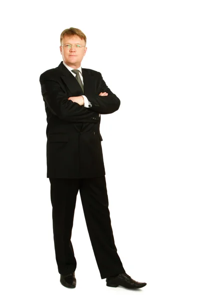 Полнометражный портрет стоящего бизнесмена — стоковое фото