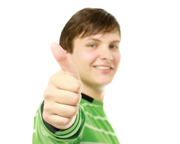 A young guy showing ok — Stock Photo, Image