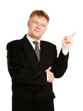 empresario mostrando algobir şey gösteren işadamı