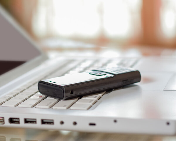 Ноутбук, телефон
