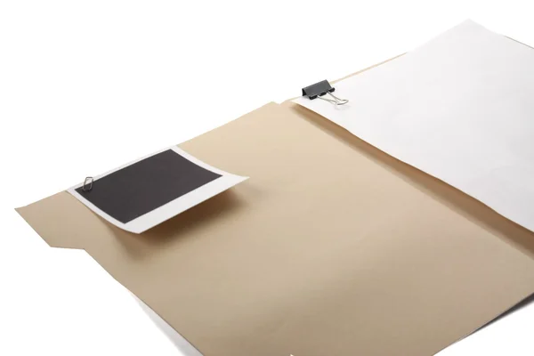 File folder with blank label — 스톡 사진