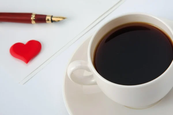 Caffè e cuore — Foto Stock