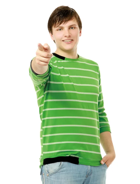 Young guy pointing at you — Stock Photo, Image