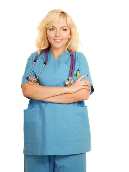 Doctora con estetoscopio — Foto de Stock