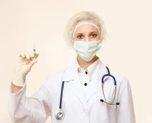 Medical doctor with syringe — Stock Photo, Image