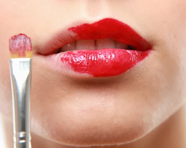 Make-up. Lip-gloss. — Stock Photo, Image