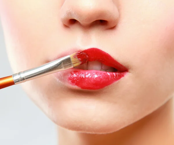 Make-up. Lip-gloss. — Stock Photo, Image