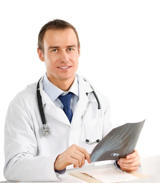 Doctor looking at x-ray — Stock Photo, Image