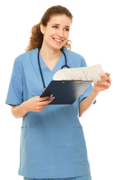 Female doctor with a folder — Stock Photo, Image