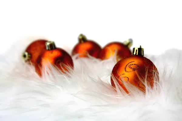 Christmas bollar på en päls — Stockfoto