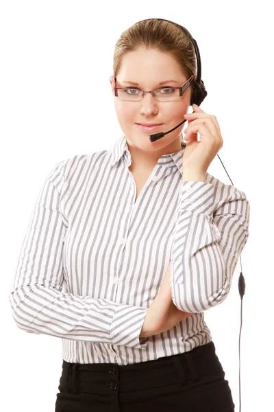 Young woman with a headset. — Stock Photo, Image