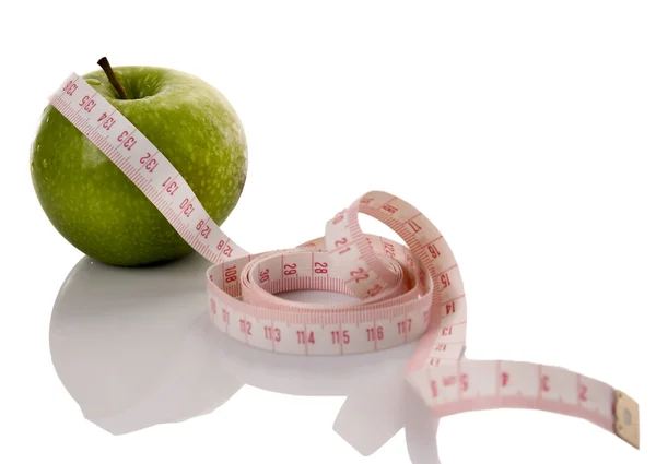 Apple measured the meter. — Stock Photo, Image