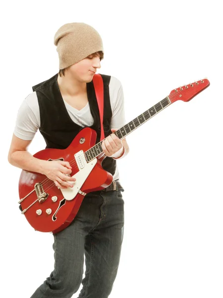 Rocker with his  guitar — Stock Photo, Image