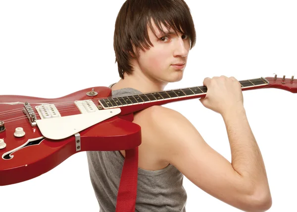 Boy  with  guitar — Stock Photo, Image