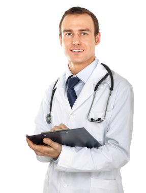 klasör ile duran erkek doktor