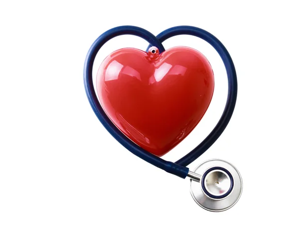 心臓の形をした聴診器 — ストック写真