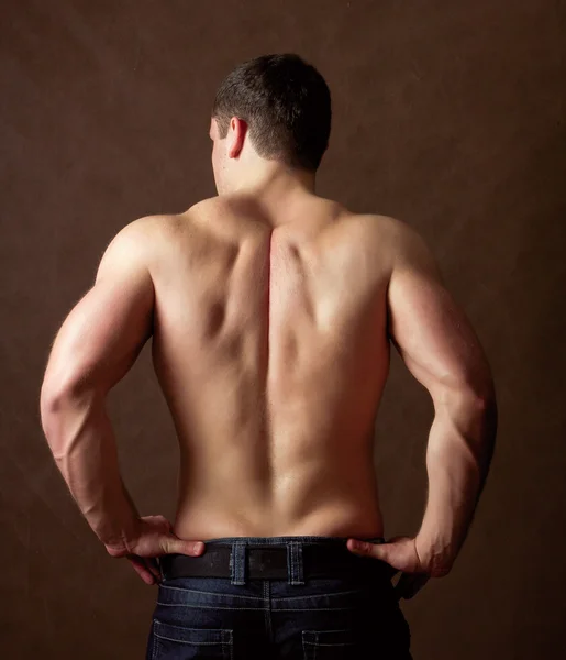 Portrait of a naked muscular man — Stock Photo, Image