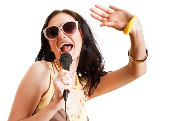 Woman singing — Stock Photo, Image