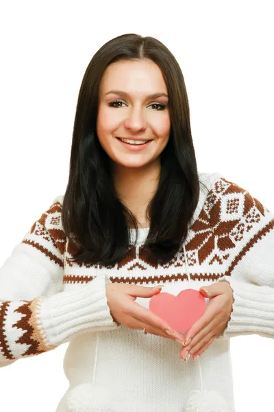 Hjärtat på palm - love symbol — Stockfoto