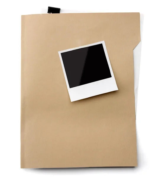 File folder with blank label for text — Stock Photo, Image