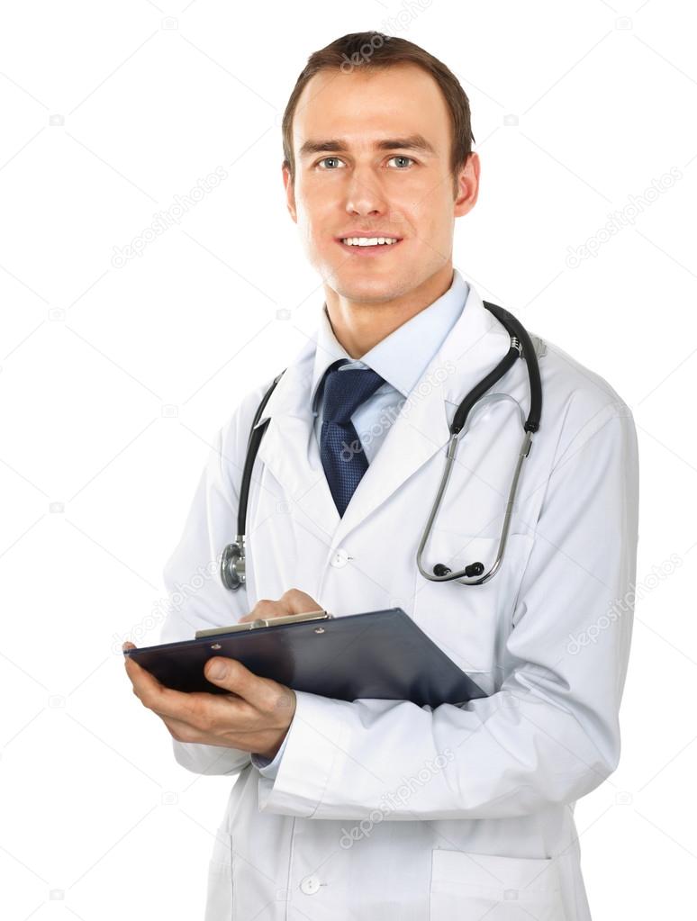 Male Doctor standing with folder