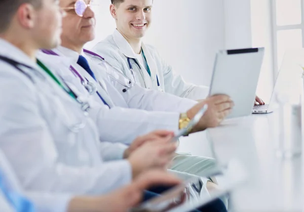 Medical Team Sitting Discussing Table — Stock Photo, Image