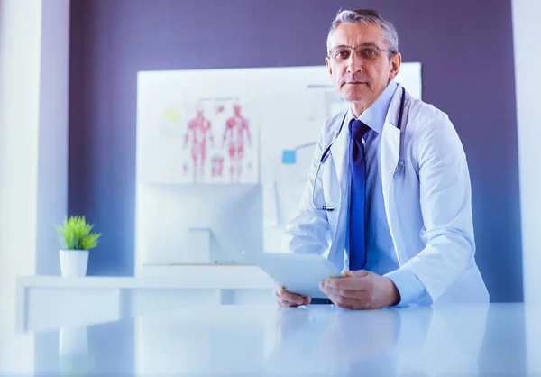 Portrait Smiling Doctor His Bright Office — Stock Photo, Image