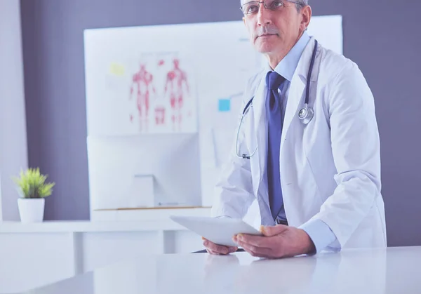 Portrait Smiling Doctor His Bright Office — Stock Photo, Image