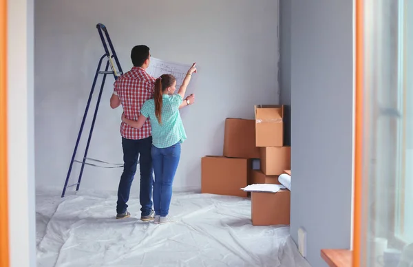 Portrait Young Couple Moving New Home Young Couple — Stock Photo, Image