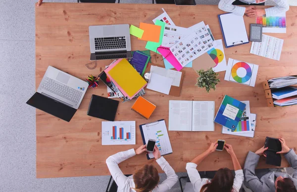 Business People Sitting Discussing Business Meeting Office — Stock Photo, Image