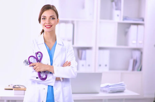 Medical Team Sitting Table Modern Hospital — Stock Photo, Image