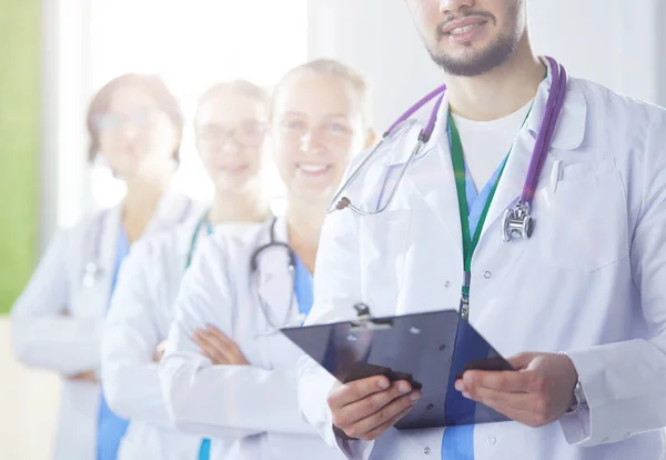 Group Doctors Nurses Standing Hospital Room — Stock Photo, Image