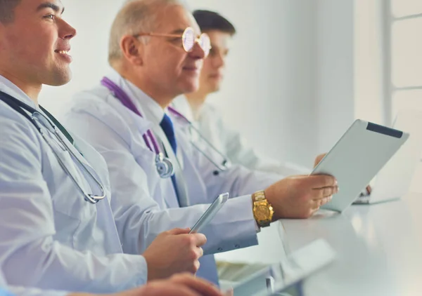 Medical Team Sitting Discussing Table — Stock Photo, Image