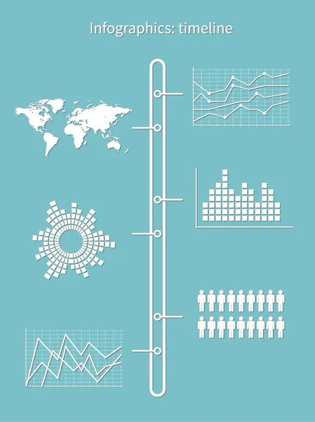 Abbildung der Infografik: Vektorkarte und Diagramme. — Stockvektor