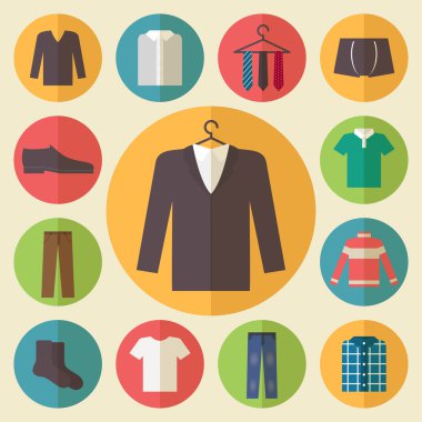 erkek giyim vector Icons set
