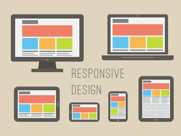 Responsives Webdesign. flache Vektor-Illustration — Stockvektor