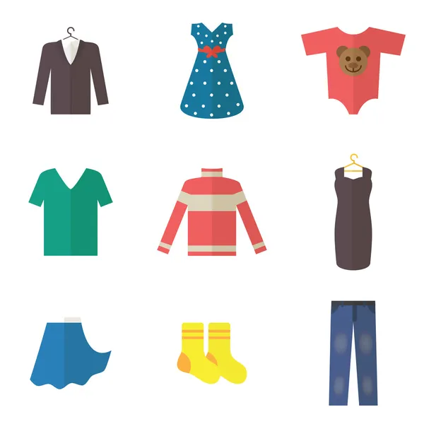 Iconos de ropa — Vector de stock