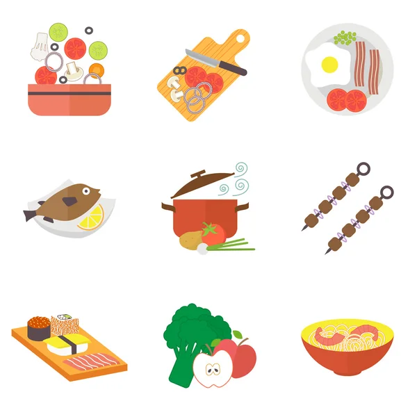 Conjunto de ícones alimentares — Vetor de Stock