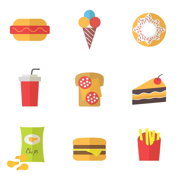 Fast food icons — Stock Vector