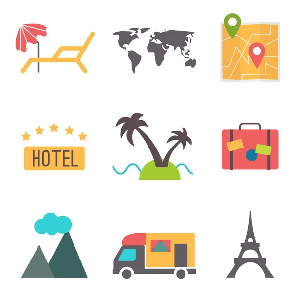 Vacation icons set — Stock Vector