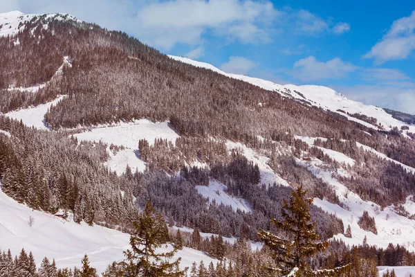 Snöpanorama, Alperna på vintern — Stockfoto