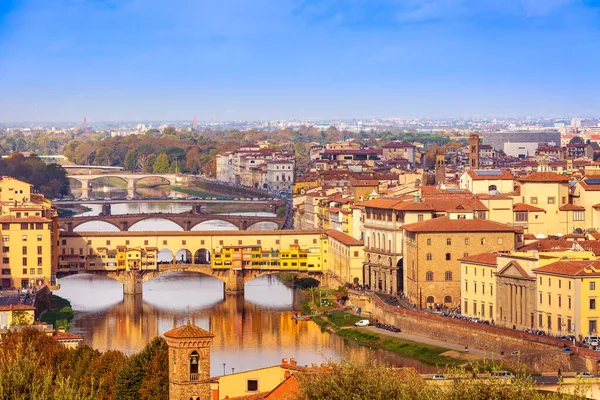 Florence or Firenze, Italy bridges panorama — Stock Photo, Image