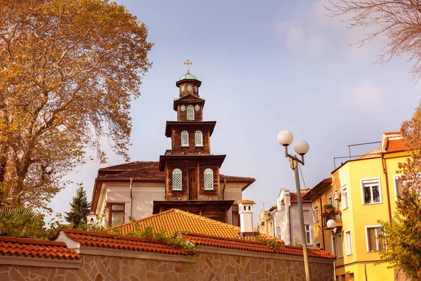 Plovdiv Bulgária Igreja Metropolitana Madeira Velha Martyr Marina Outono — Fotografia de Stock