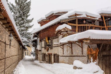 Bansko, Bulgaristan eski şehir sokak manzarası