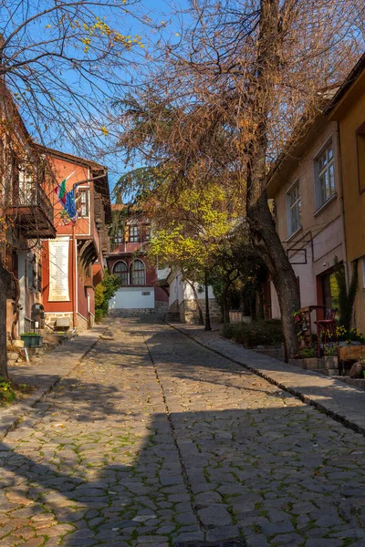 Plovdiv, Bulharsko středověké domy, Staré Město — Stock fotografie